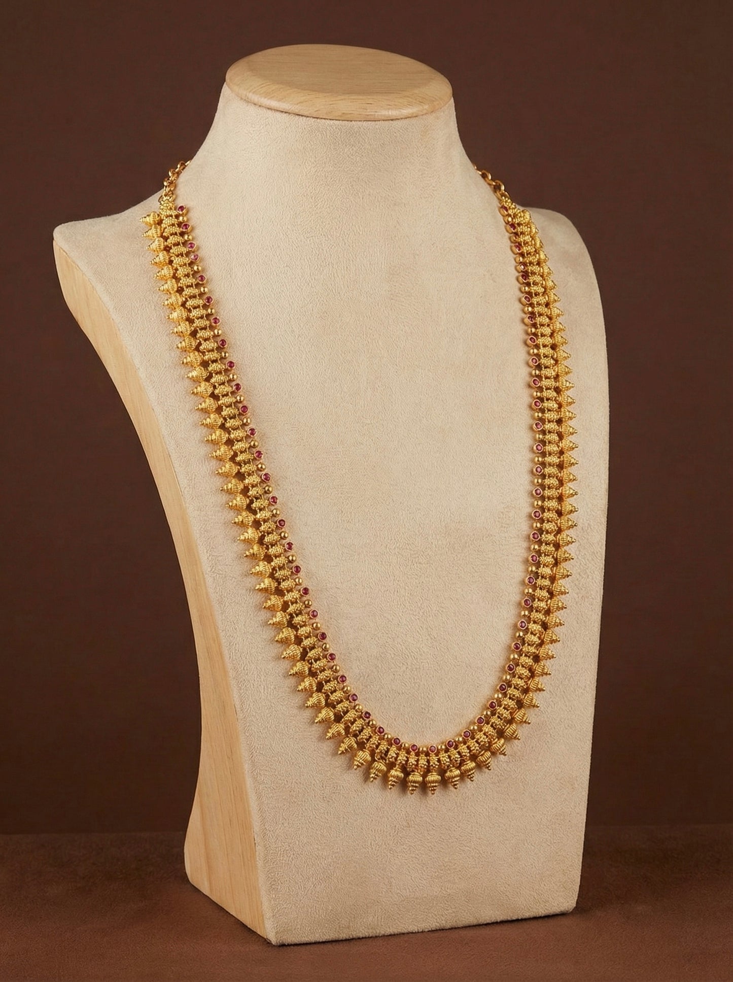 Gold look alike kerala style ad pink haar dj-51637