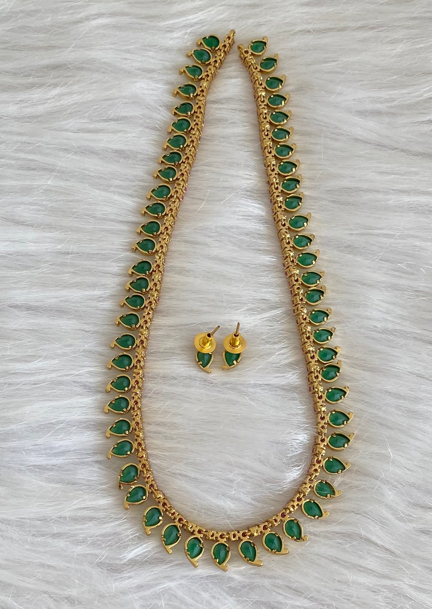 Matte finish ruby-green mango haar set dj-54079