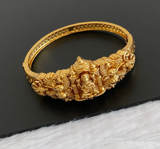 Antique gold tone lakshmi peacock lock type openable kada/bracelet dj-53462