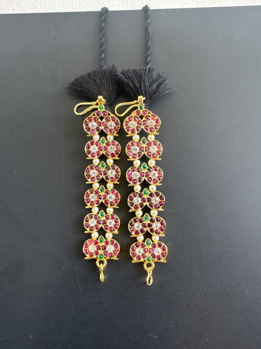 Gold tone precious Kemp-green Mango Ear Side Chain dj-18468