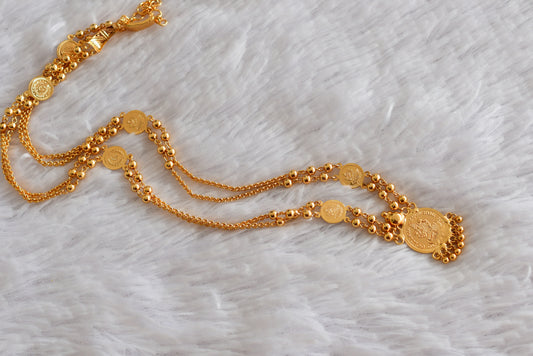 Gold tone 22 inches Lakshmi coin chain dj-51836