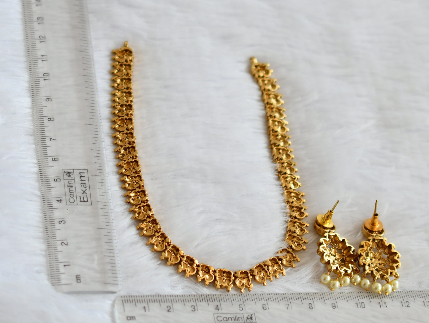 Matte finish small mango necklace set dj-50596