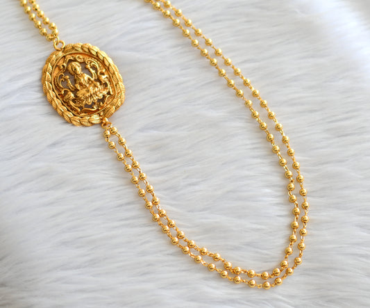 Gold tone double layer ball chain lakshmi mugappu dj-43629