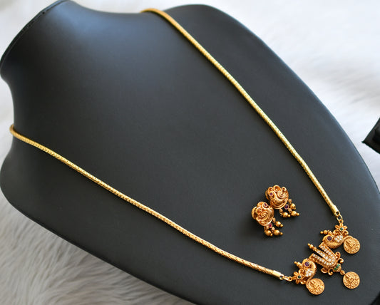 Matte finish kemp-green Thirumal nama chain set dj-45290