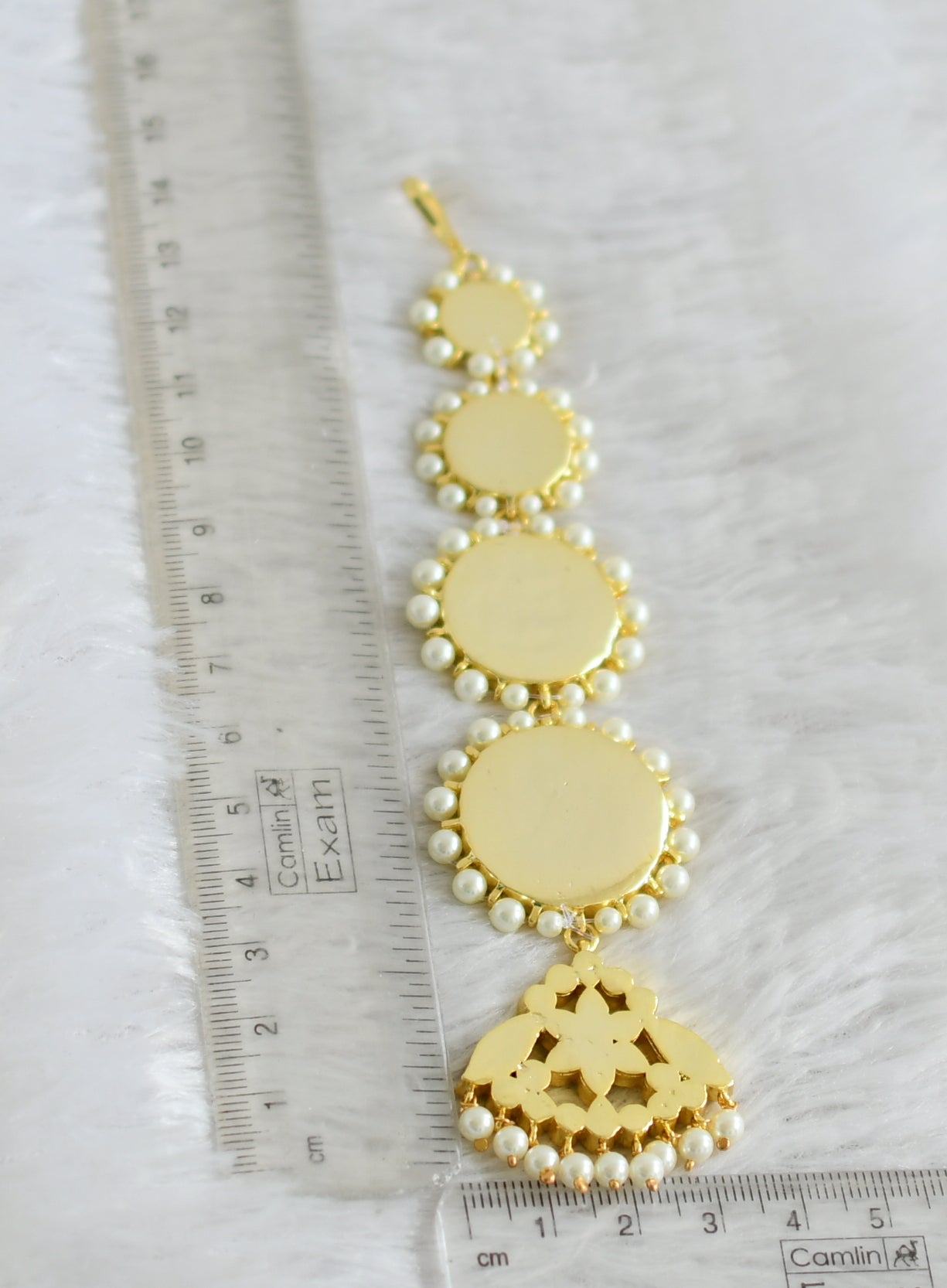 Gold tone semi precious Kemp Bridal Tikka -dj11101