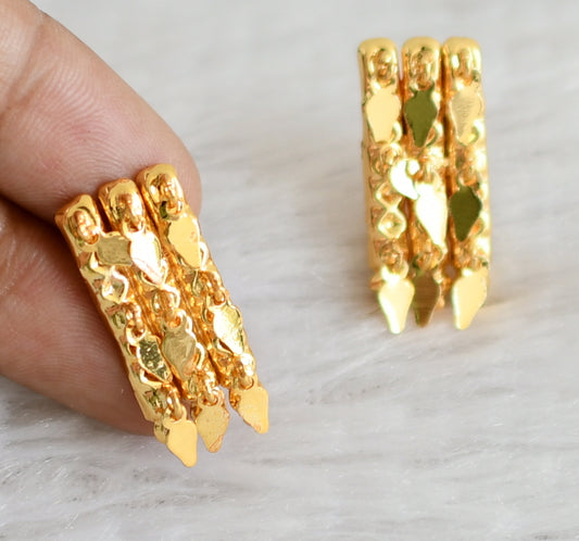 Gold tone kerala style elakka thali earrings dj-48769