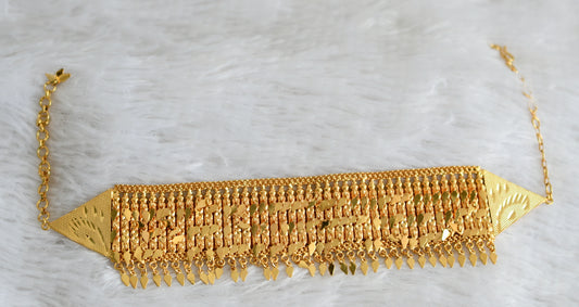Gold tone kerala style elakka thali choker necklace dj-48772