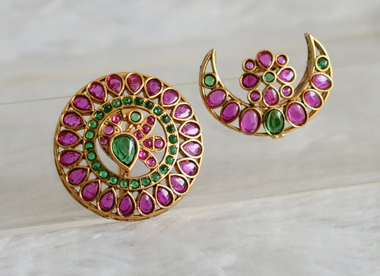 Matte finish kemp-green peacock sun moon hair jewel dj-48783