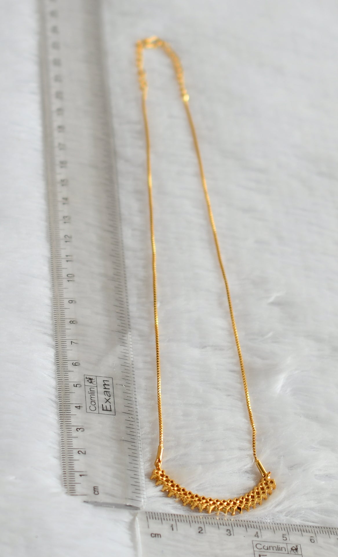 Gold tone CZ white pendant with 18 inches chain DJ-50411