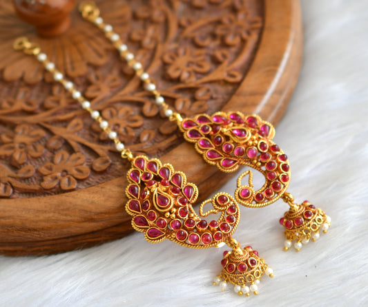 Antique gold tone kemp peacock khanpool earrings dj-01688