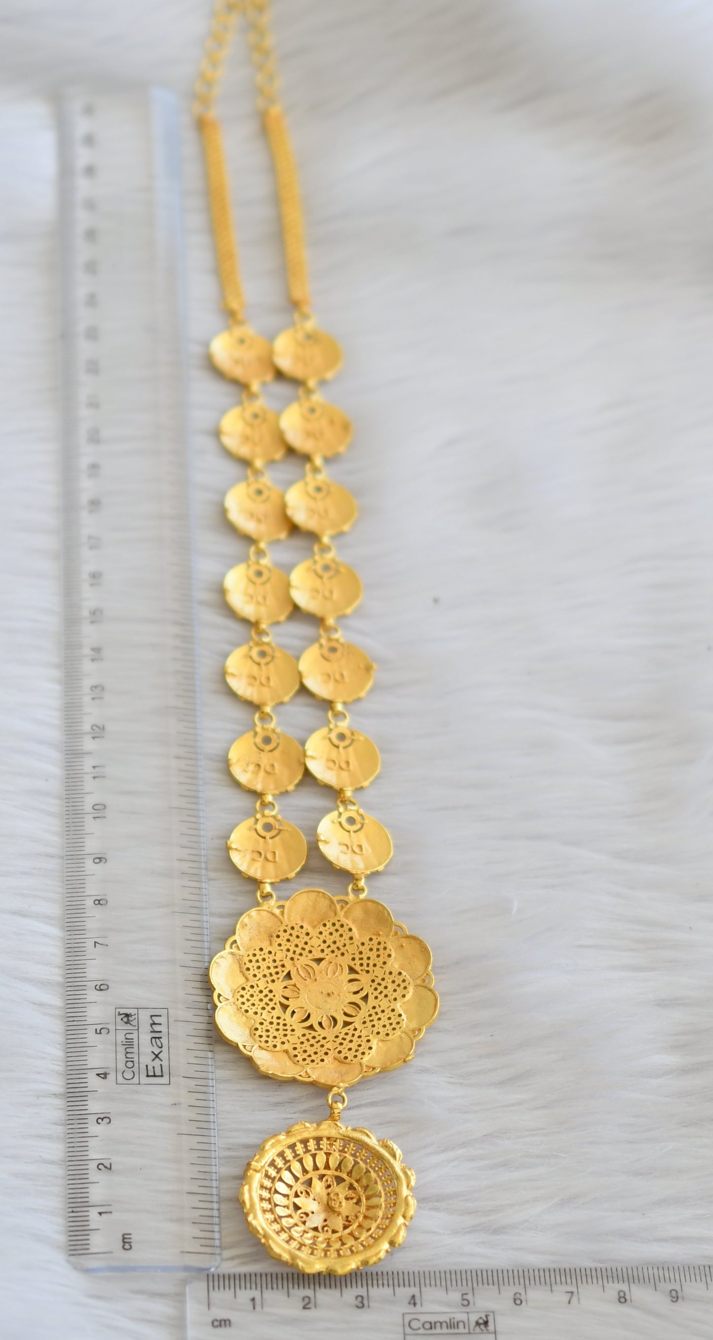 Matte gold tone karala style flower haar dj-45335