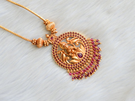 Gheru finish ruby Lakshmi chain Necklace dj-42405