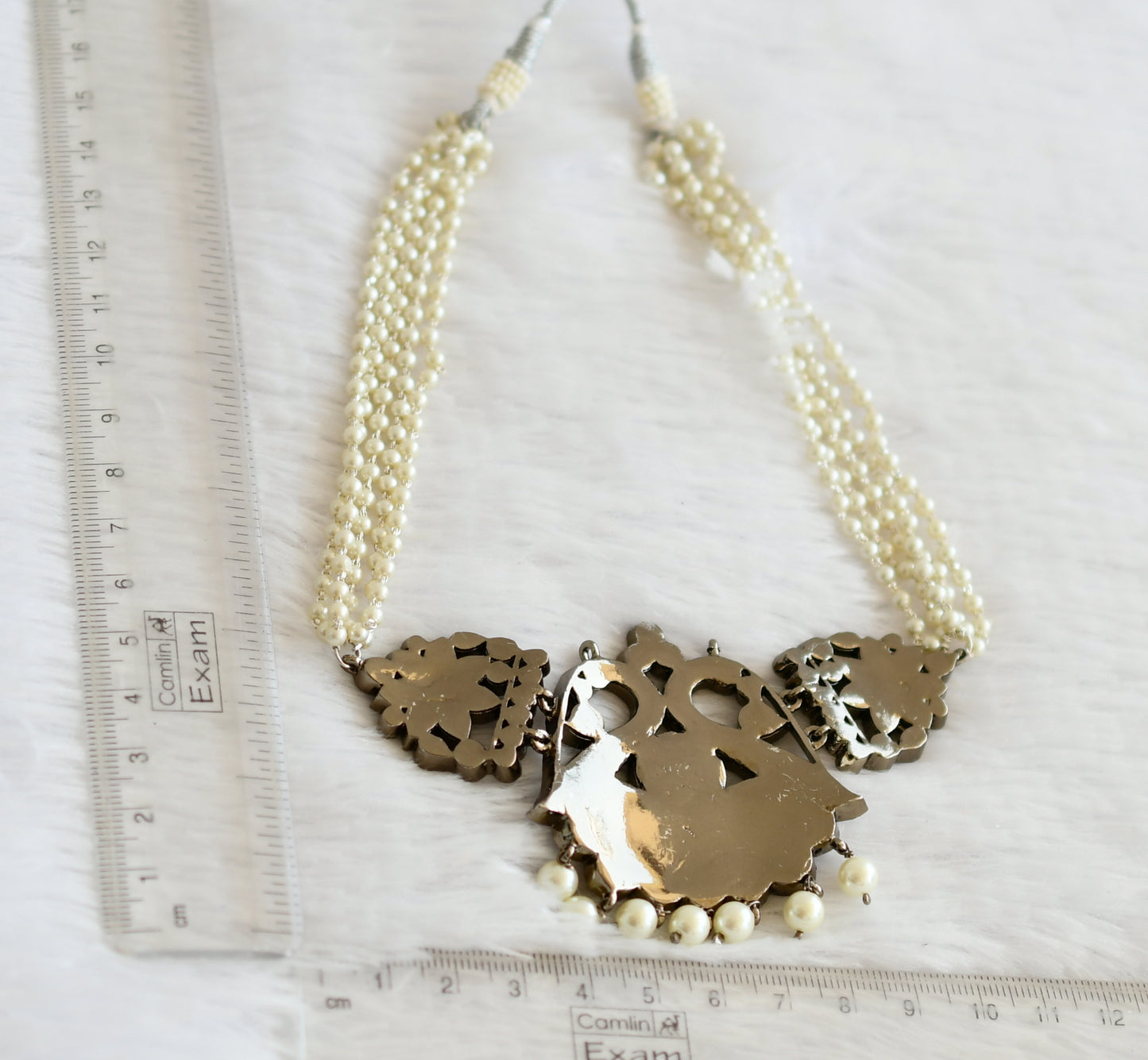Black finish precious kemp pearl necklace dj-50729