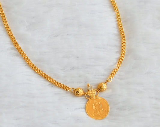 Gold tone lakshmi coin necklace dj-50743