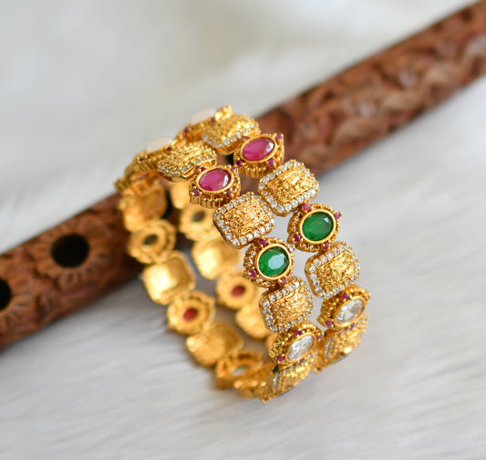 Matte finish CZ Navarathna Ram parivar Bangles