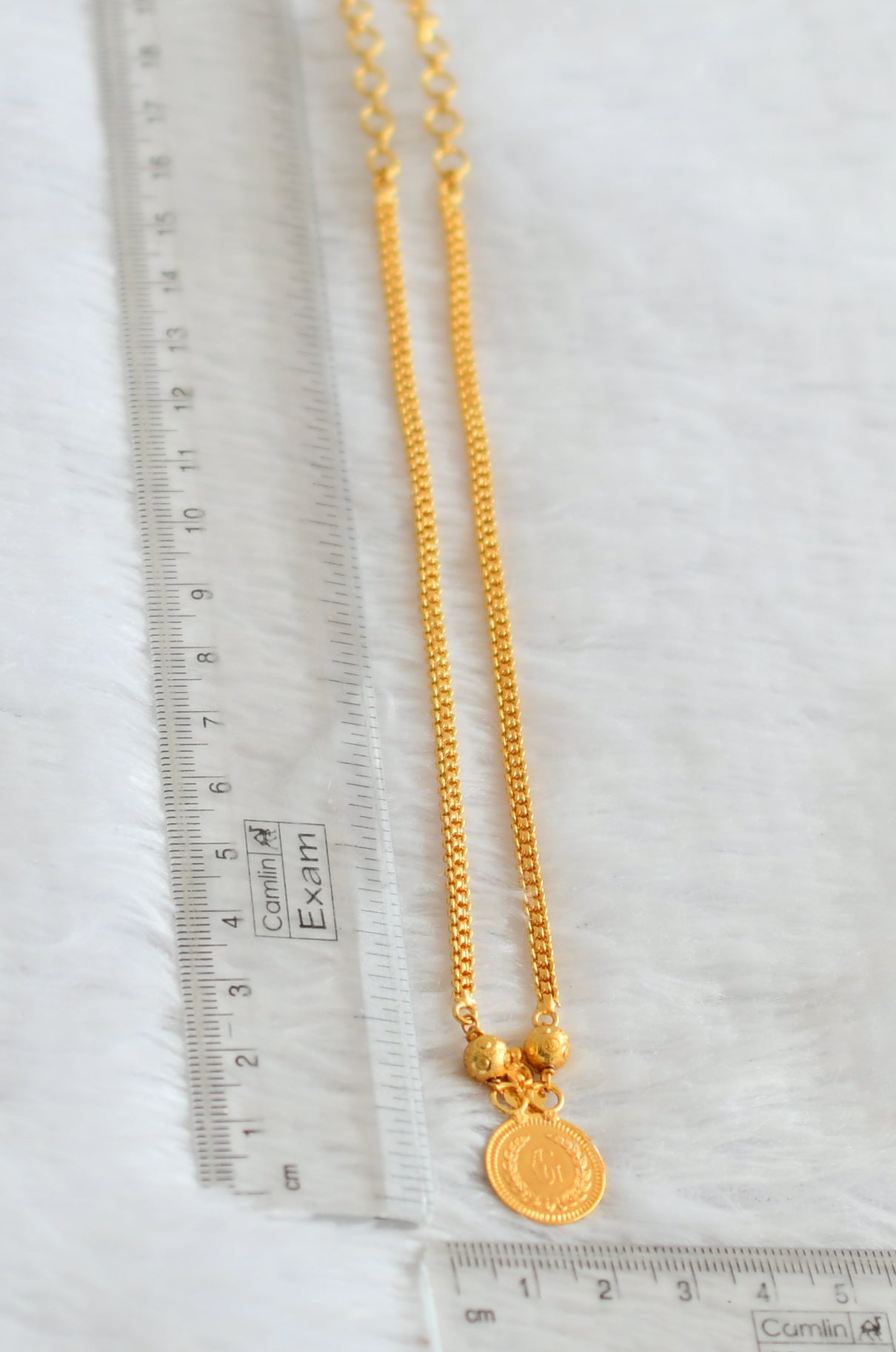 Gold tone lakshmi coin necklace dj-50743