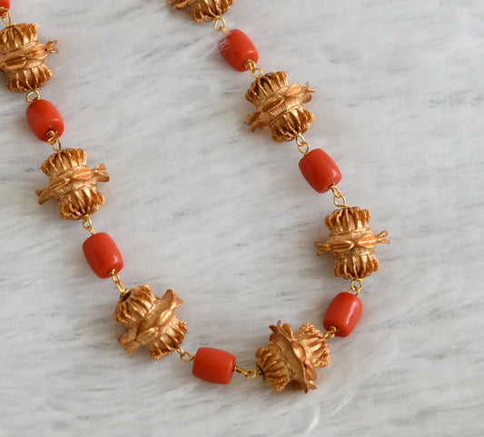 Matte finish coral beaded chain/necklace dj-41863