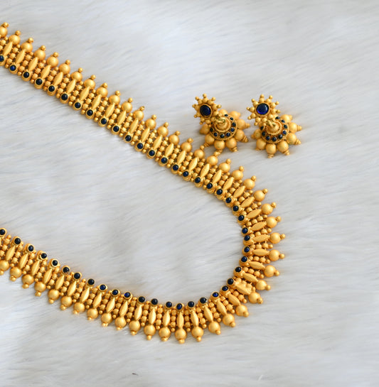 Matte finish royal blue long haar set dj-06356