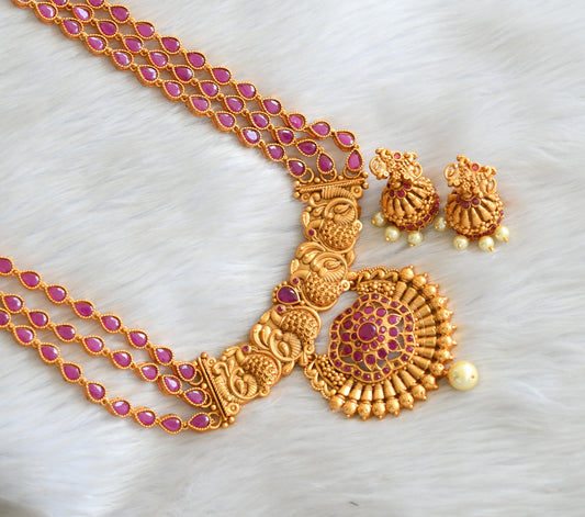 Matte finish ruby multilayer peacock multilayer haar set dj-11495