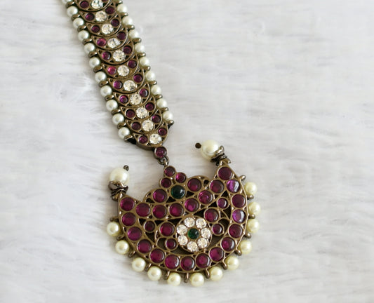 Black finish precious kemp-green-white pearl moon tikka dj-50765