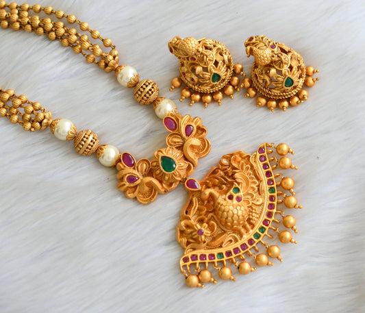 Matte finish ruby-emerald peacock haar set dj-08543