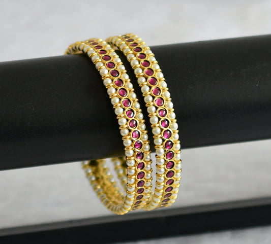 Gold tone precious kemp pearl bangles(2.10) dj-50785