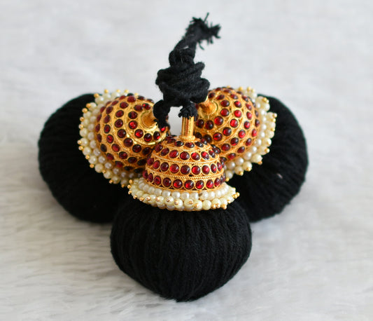 Gold tone kemp pearl bridal kuppulu (hair accessories) dj-50813