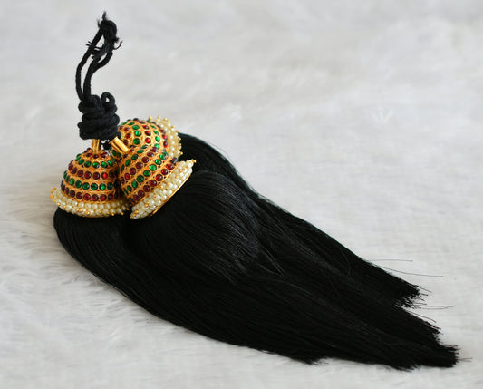 Gold tone kemp-green pearl bridal kuppulu ( Hair accessories) dj-50817