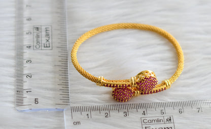 Gold tone ruby open type bracelet dj-03135