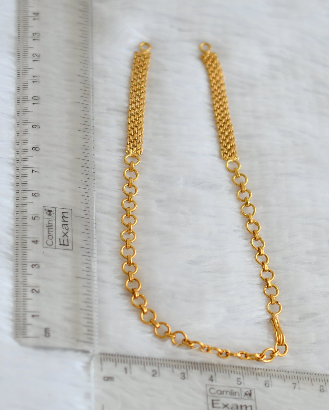 Matte gold tone back chain for necklace dj-48652