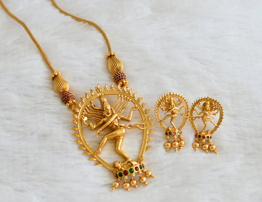 Matte finish kemp-green natarajar haar set dj-43784