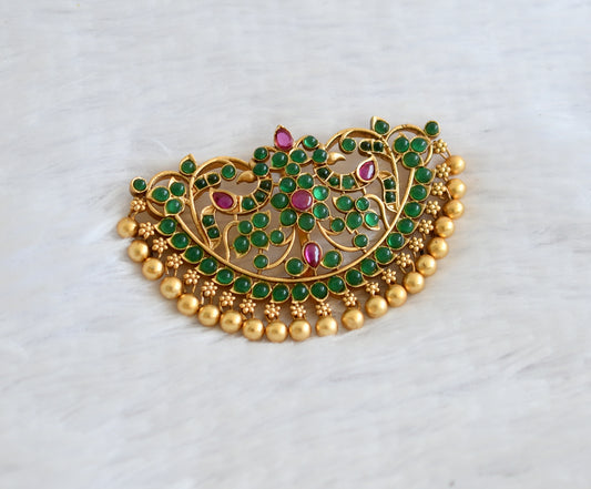 Matte finish green-kemp flower hair jewel dj-50824