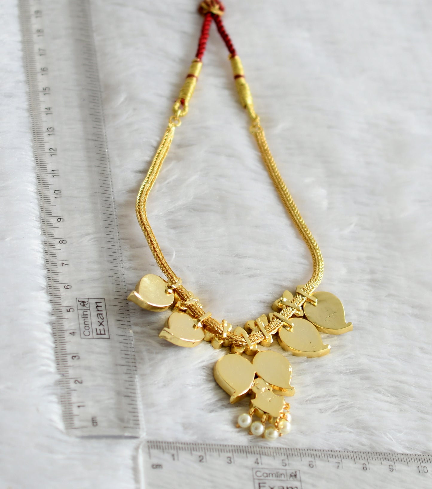 Gold tone precious kemp-green-white mango necklace dj-48880