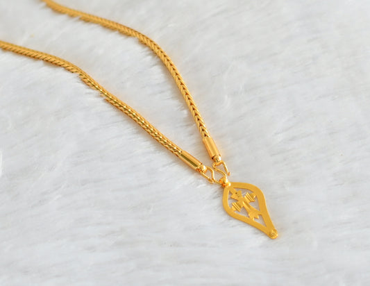 Gold tone cross pendant with 24 inches chain dj-40395