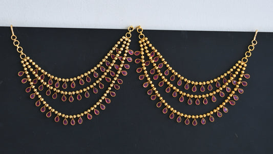 Antique gold tone kemp multi layer ear side chain dj-50884