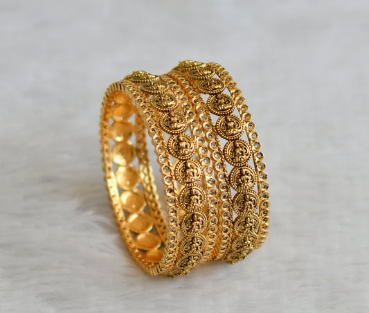Matte finish white stone lakshmi coin bangles(2.6) dj-50942