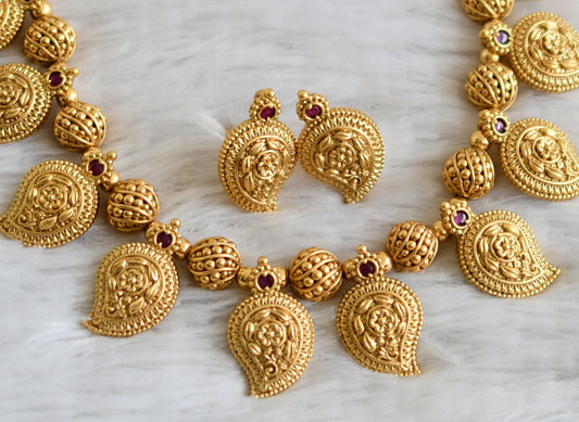 Matte finish kemp Nakshi mango necklace set dj-48981