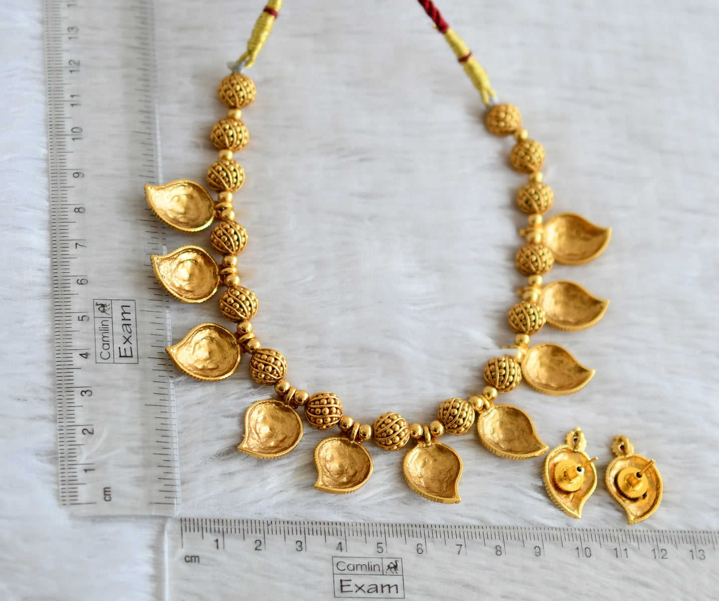 Matte finish kemp Nakshi mango necklace set dj-48981