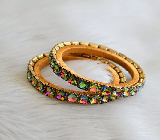 Silk thread multi color block stone bangles(2.6) dj-45498