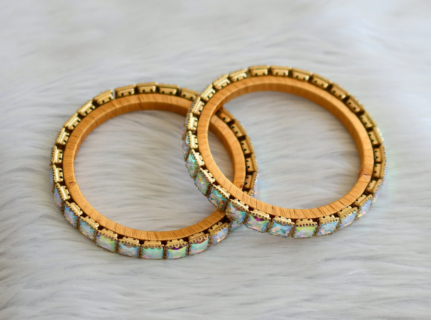 silk thread block stone double color bangles(2.6) dj-45499