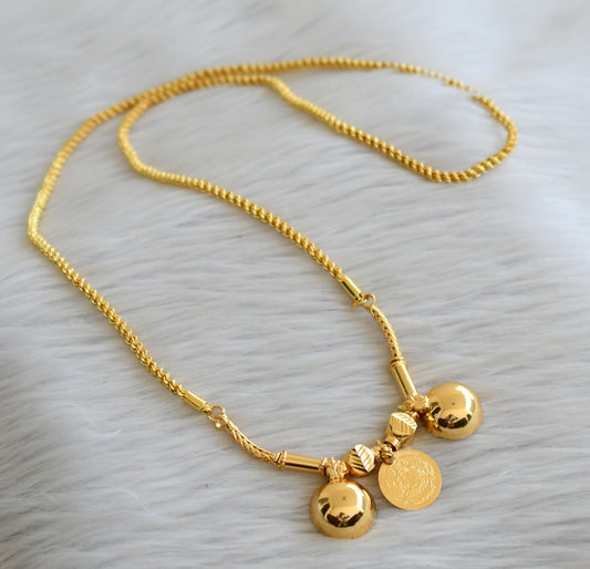 Gold tone 24 inches rope chain with bottu lakshmi coin mangalyam dj-45519