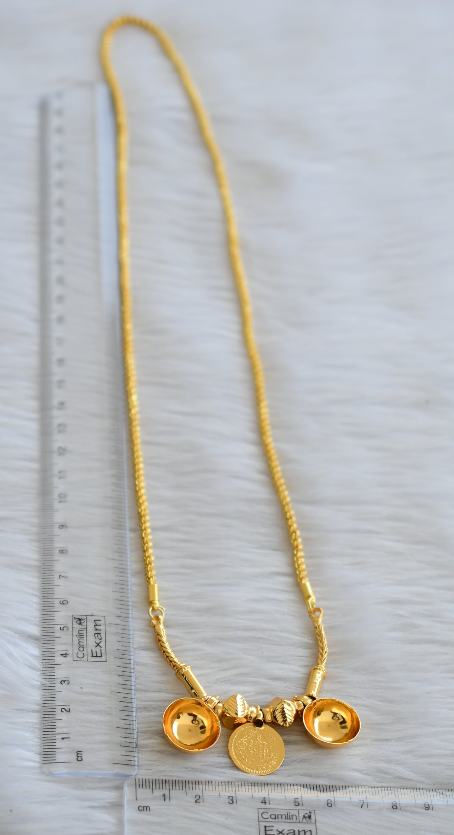 Gold tone 24 inches rope chain with bottu lakshmi coin mangalyam dj-45519