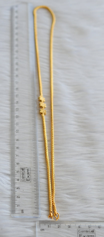 Gold tone cz flower 24 inches mugappu chain dj-45516