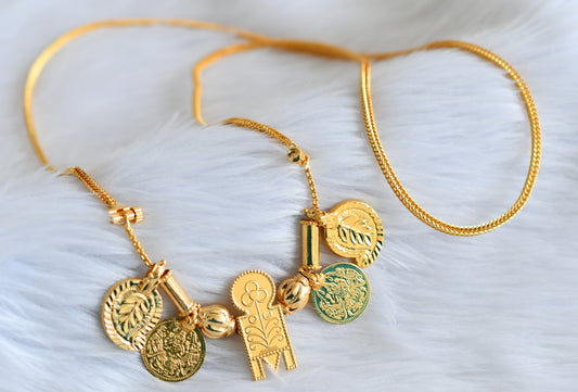 Gold tone 24 inches chain with mango lakshmi coin mangalyam dj-43853
