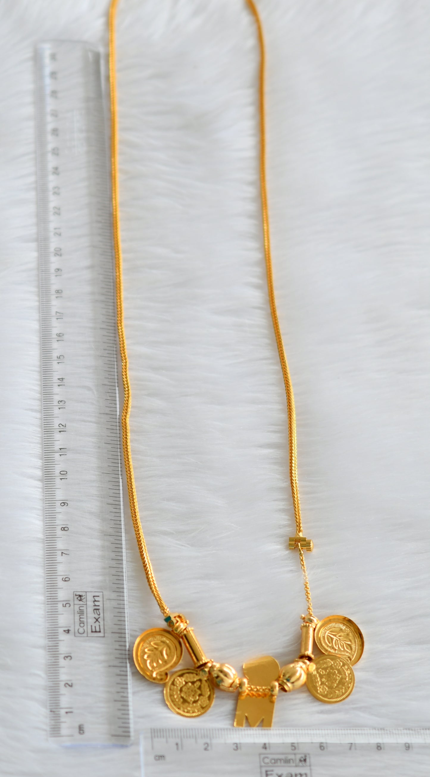 Gold tone 24 inches chain with mango lakshmi coin mangalyam dj-43853