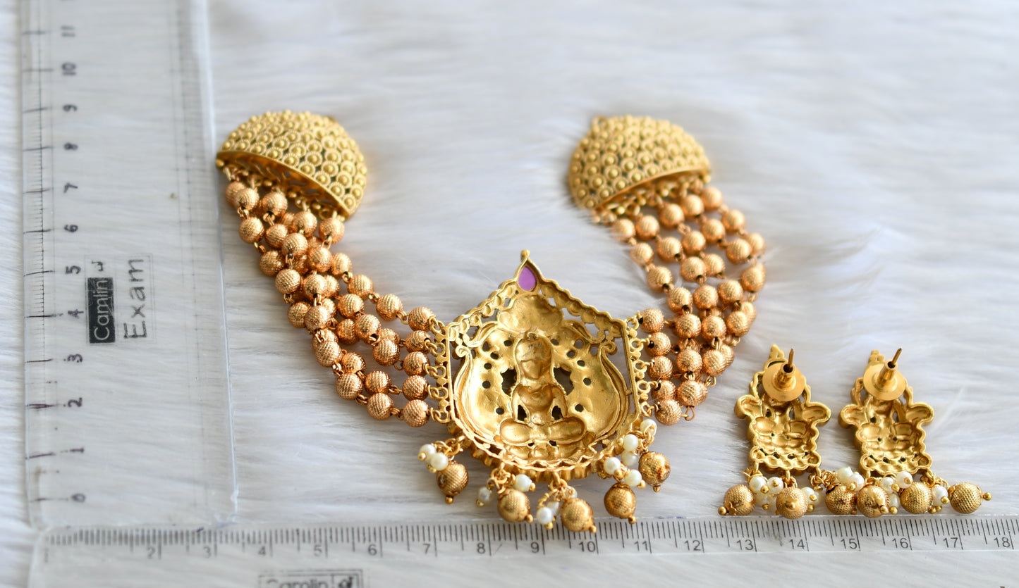 Matte finish kemp lakshmi choker set dj-30637