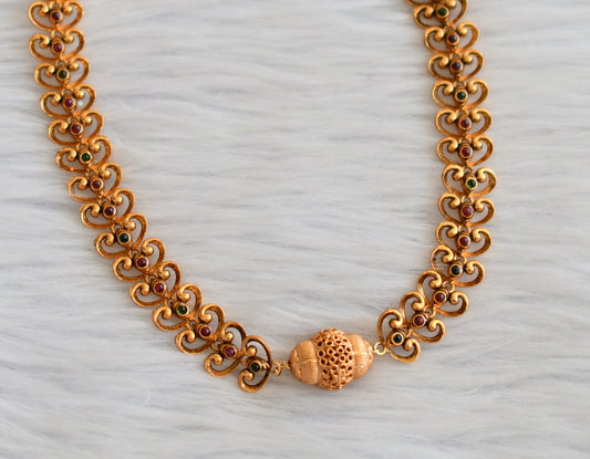 Matte finish kemp-green necklace set dj-45545