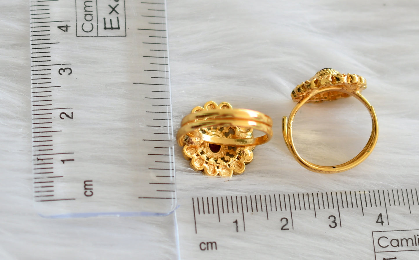 Antique gold tone ruby stone toe ring dj-43874