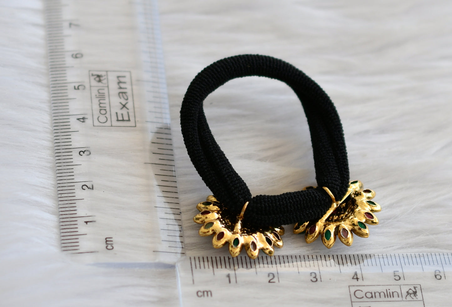 Antique kemp-green-white flower hair band dj-45548