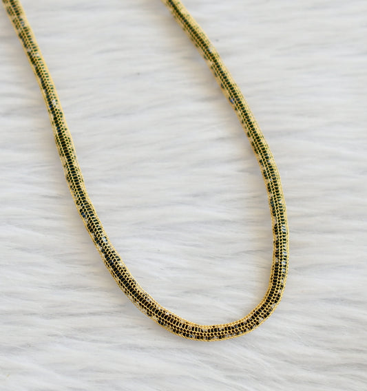 Gold tone 18 inches dark blue stone chain dj-45552